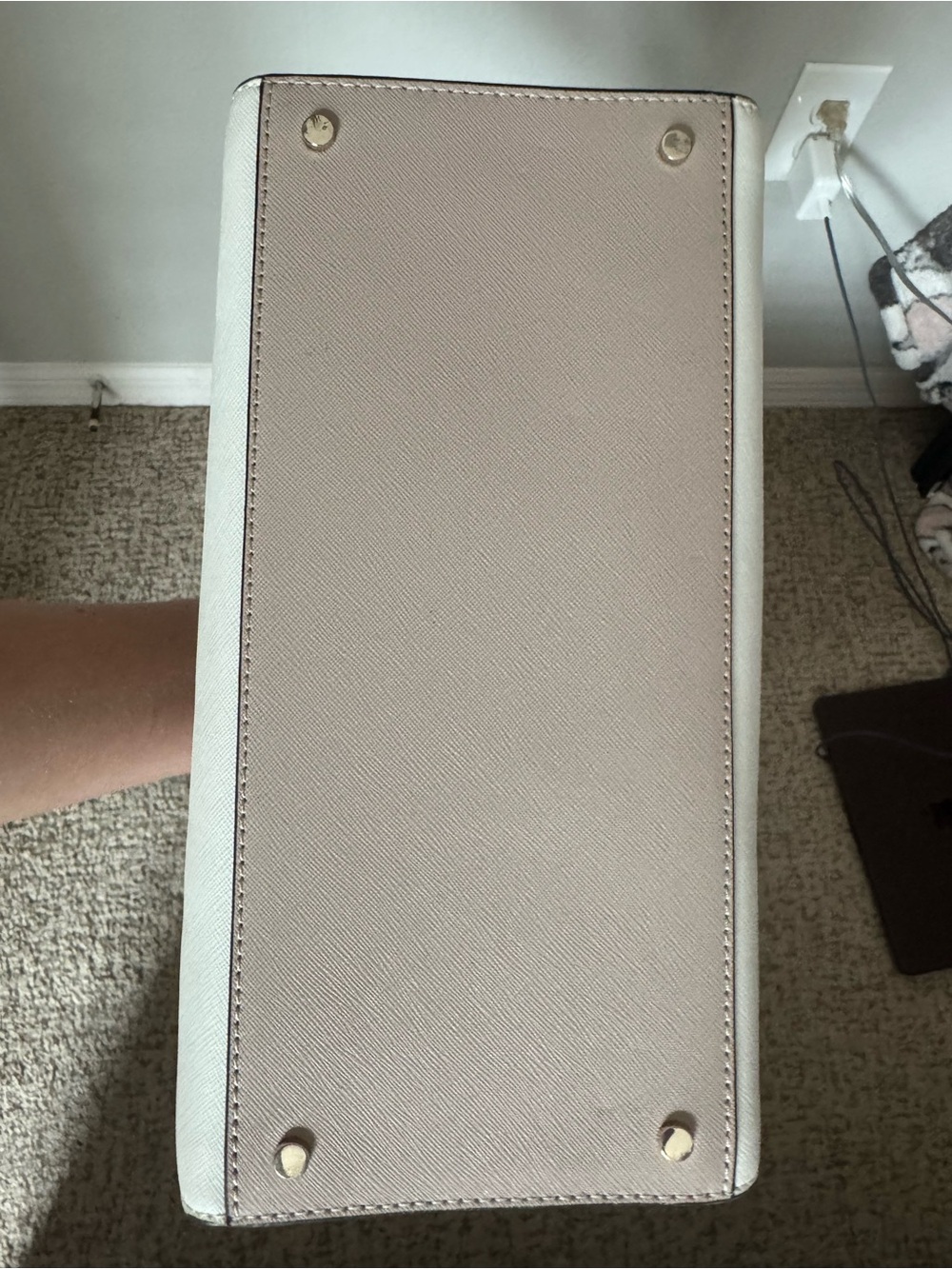 kate spade two-tone white and black leather satchel - Picture 10 of 10